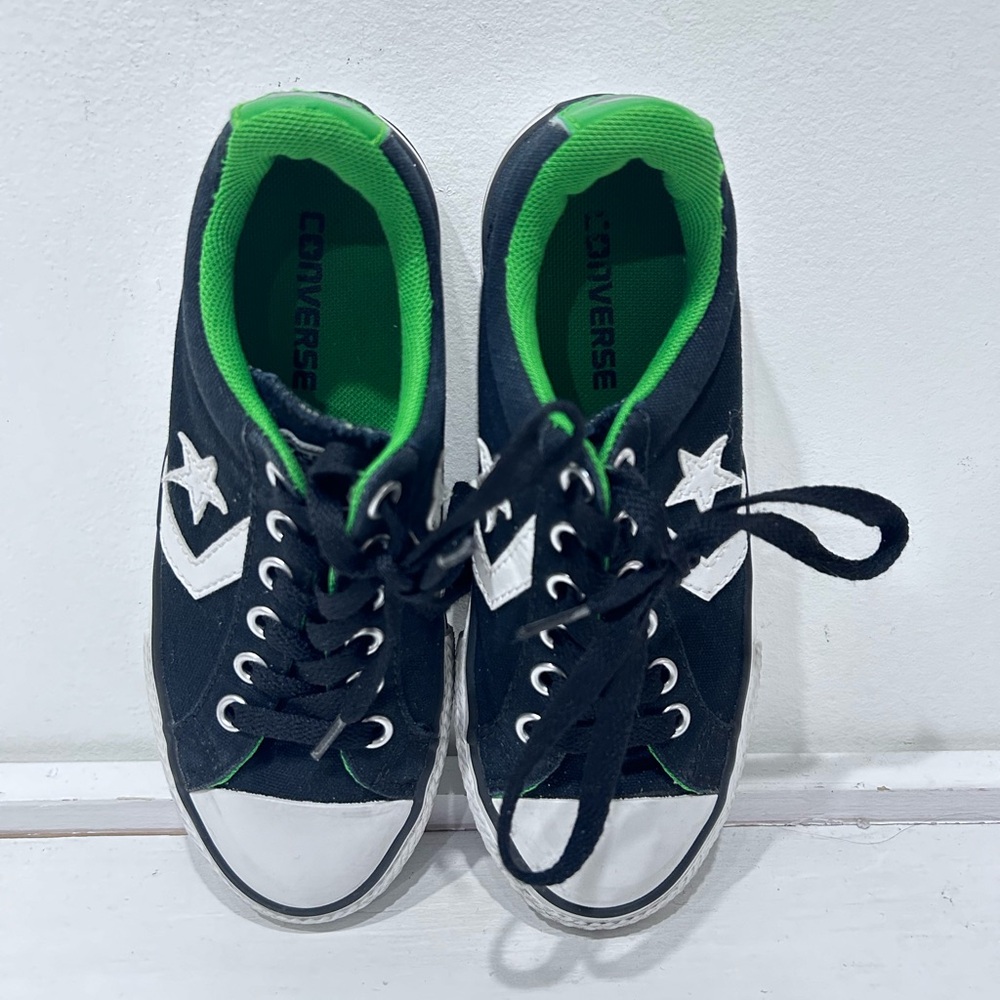 Converse Star Player‎ EV Ox Kids Sneakers Black Green Size 13 Youth Low Top - Picture 6 of 9